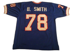 UNSIGNED CUSTOM Sewn Stitched Bruce Smith Blue Jersey - M, L, XL, 2XL, 3XL
