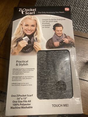 Pocket Scarf The Only Accessory You Need Unisex 56''X 15'' Gray/black Winter Scarf