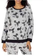 Women's Disney Minnie & Mickey Mouse Jogger Lounge Cozy Sleep Set Gray Pink 
