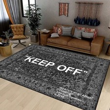 Alfombra Keep Off, Blanco y Negro Keep Off, Alfombra Keep Off Decoración, Alfombra Arte Moderno