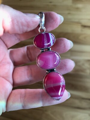 Coastal Beauty Pink Botswana Agate Totem Pendant 2.5'' Artisan Crafted