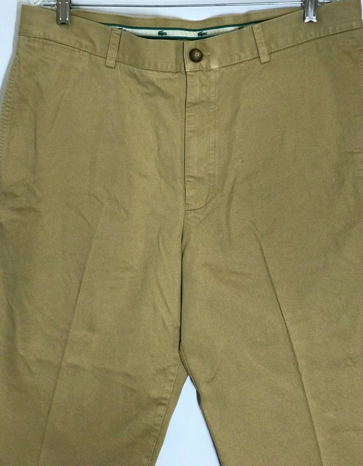 Lacoste Womens Capris Size 36 (L25) Khakis/Chinos Flat Front Gold 100% Cotton  thumbnail 4