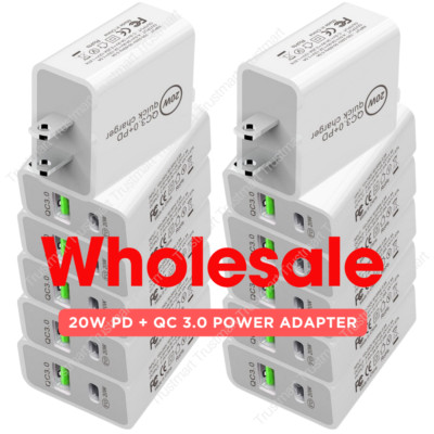 For Android Samsung iPhone 14 QC 3.0 PD 20W Fast Charger Power Adapter Block Lot