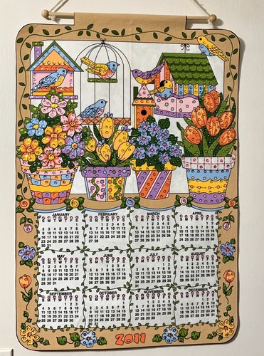 Deko-Wandkalender 2011 Filz Pailletten tolle Geschenkidee ~ Jubiläum Geburtstag