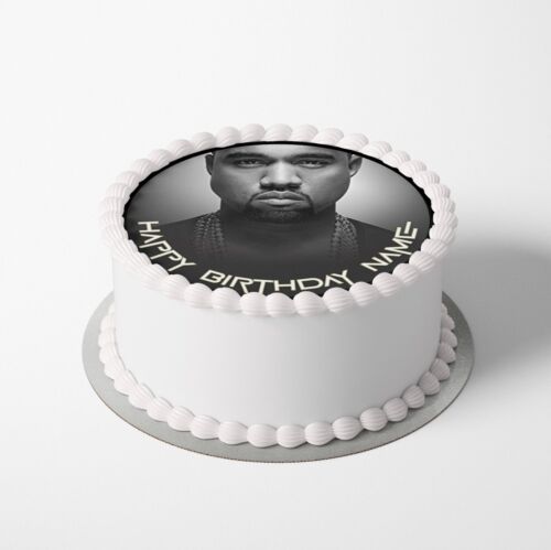 EDIBLE Kanye KW Cake Topper Birthday Party Wafer / Icing 19cm (uncut) - Picture 2 of 9
