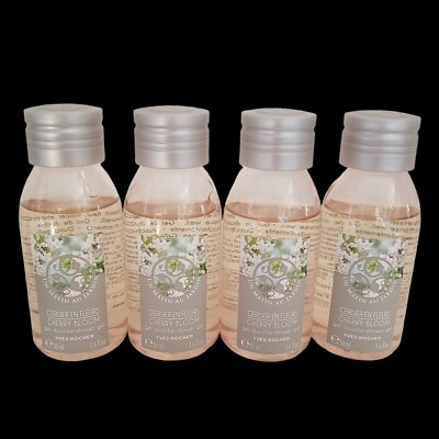 4 Vtg Yves Rocher CHERRY BLOOM Shower Gel TRAVEL SIZE 1.6 fl oz DISCONTINUED NOS