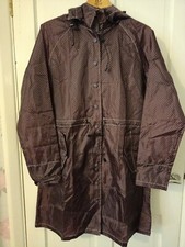 New Cath Kidston Packaway Long Rain Coat With Hood Gorgeous Size 10 / S Rrp £60