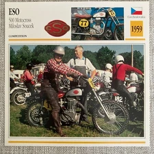 ESO 500 Motocross Miloslav Soucek 1959 Czechoslovakia Edito Motorcycle Card