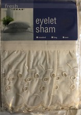 Fresh Ideas~25”X25”~Ruffled Cottage~Vintage Ivory~Eyelet Sham~EURO~NEW~FAST SHIP