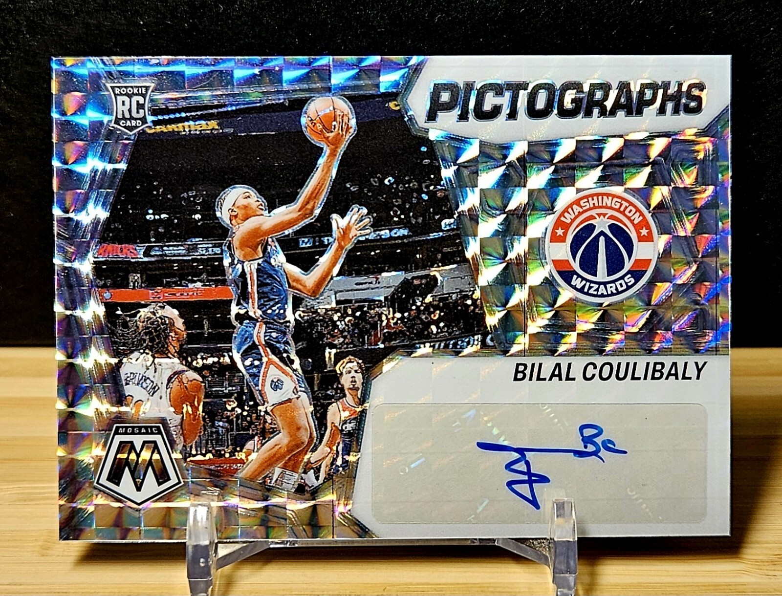 2023-24 Bilal Coulibaly Mosaic Pictographs Auto SSP Silver Prizm 🔥 🔥 🔥