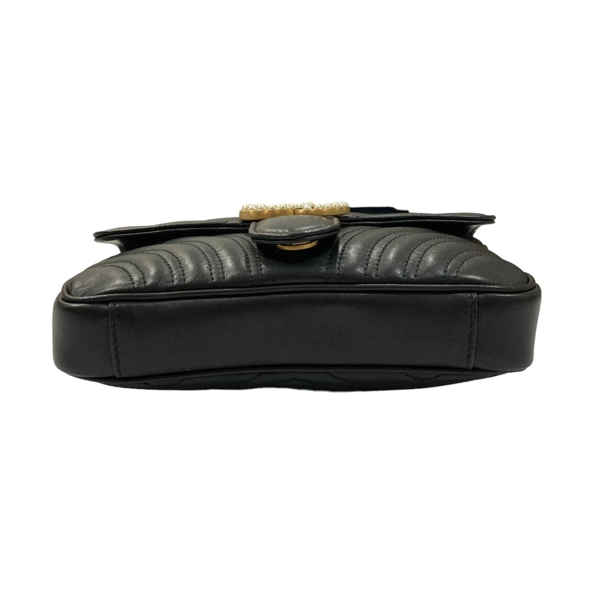 特別仕様箱/袋付極美品グッチヨルダーンクロコダイル黒9.5/28.5cm GUCCI 409487 Small Padlock Chain Bag Shoulder Bag Leather