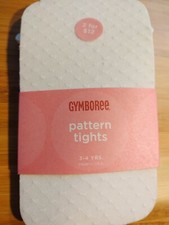NWT Gymboree Pattern Tights Sz 3-4 Years Creme Ivory New in Package