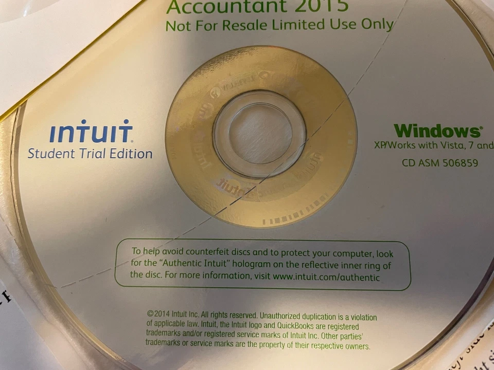 Quickbooks 2015 Intuit Windows CD Software Student NEW SEALED Accounting Scott - Image 2 of 4