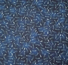 Rockets & Shooting Stars BTY Fabric Tradition Tonal Navy Blue Blender 