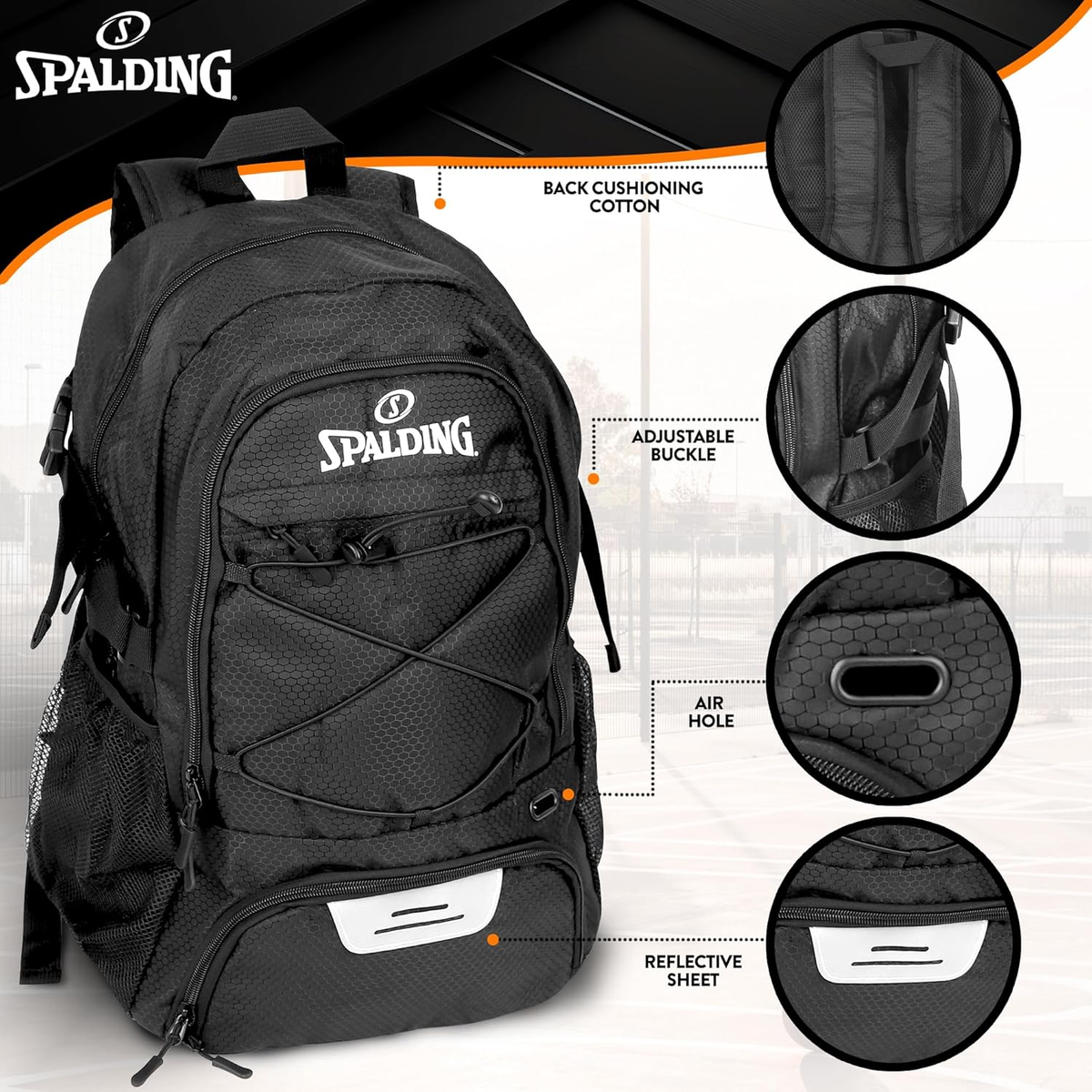 SPALDING バスケットボール用バックパック ブラック 楽天市場】SPALDINGケイジャー ブラック チーム