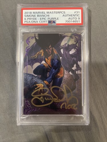 2018 Marvel Masterpieces Kitty Pride SIGNED SIMONE BIANCHI - PSA Auto 9, POP 1