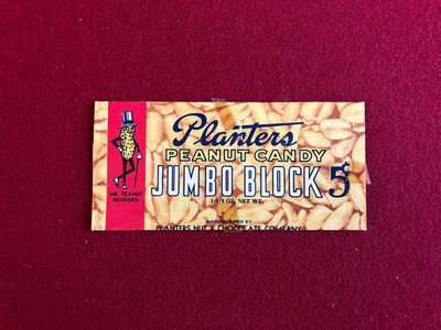 1950 S Planters Peanut Candy Jumbo Block Wrapper Scarce Ebay