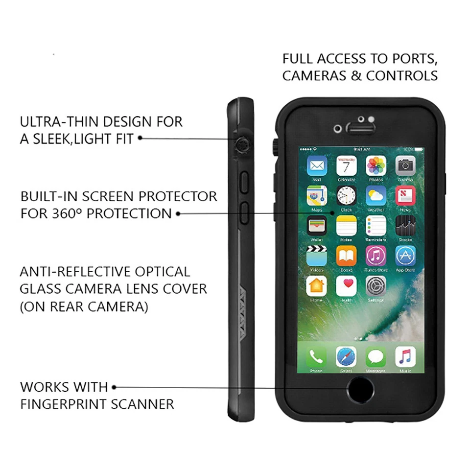 For Apple iPhone 7 8 Plus Waterproof Case Shockproof Dirtproof Heavy Duty Cover - Image 4 of 4