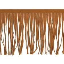 2 Yards 6 Inch PU Leather Fringe Trim DIY Tassel Fringe for Sewing Brown