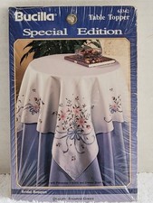 NEW Bucilla Special Edition Bridal Bouquet 40" Square Tabletopper 63342 Vintage