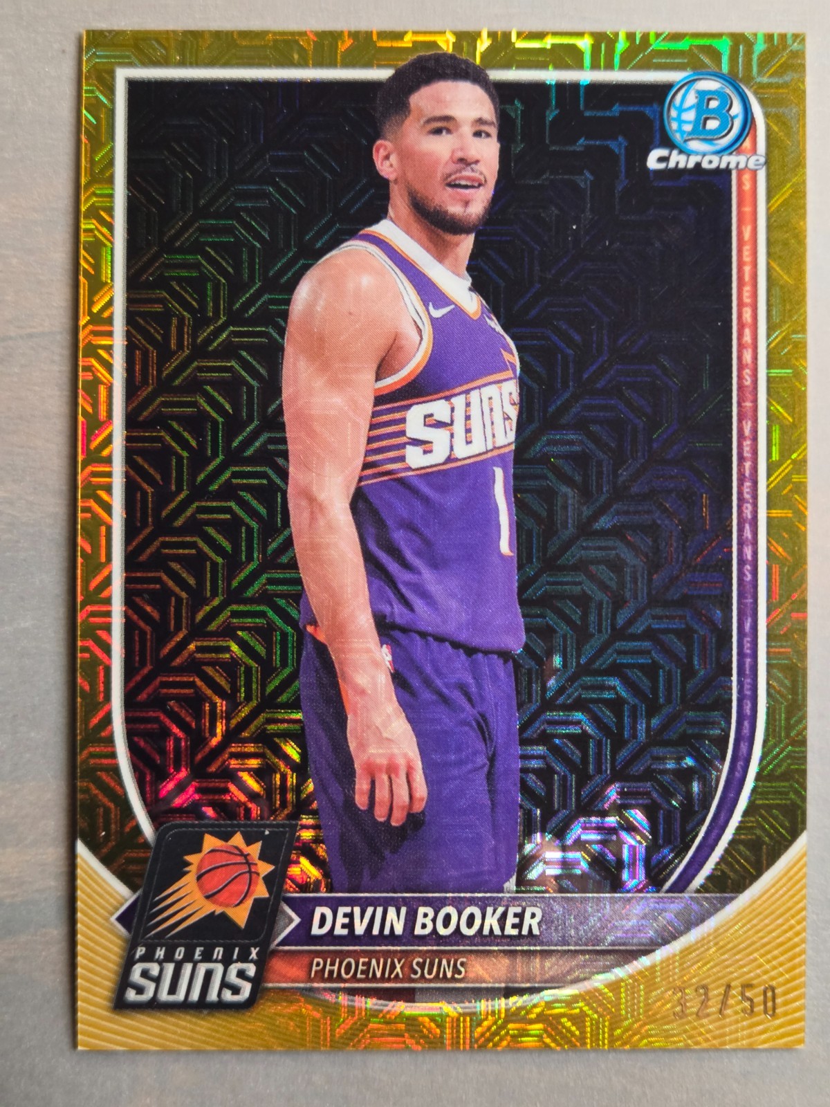 2025-26 Bowman #BCV-124 Devin Booker Chrome Gold Border Refractor #32/50