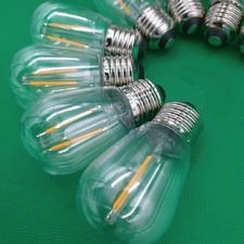 35 Pack Warm White Light Bulbs Glass Cover S14 2W 2700K Replacement E27 ES Bulb