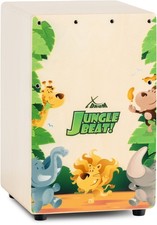 Cajon rullante colorato per bambini con solo 36 cm di altezza e divertente design "Jungle Beat"