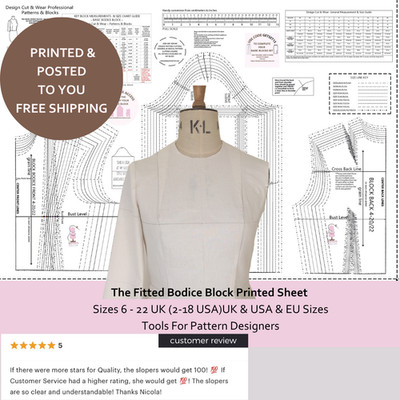 BASIC MIEDERBLOCK - GRÖßEN UK/USA/EU - WERKZEUGE FÜR MUSTERSCHNEIDER & DESIGNER