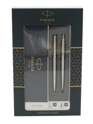 Parker Jotter Edelstahl Duo Set Kugelschreiber & Druckbleistift Geschenkbox
