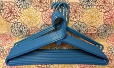 Plastic Tubular Clothes Hangers Set Of 12 medium Bright Blue 