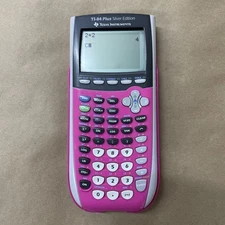 Texas Instruments TI-84 Plus Silver Edition Graphing Calculator Pink Works!!