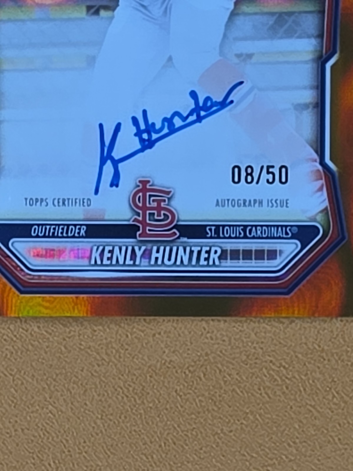 2026 Bowman Chrome Prospect Auto Kenly Hunter #CPA-KH Gold Refractor /50 /00409 view 10