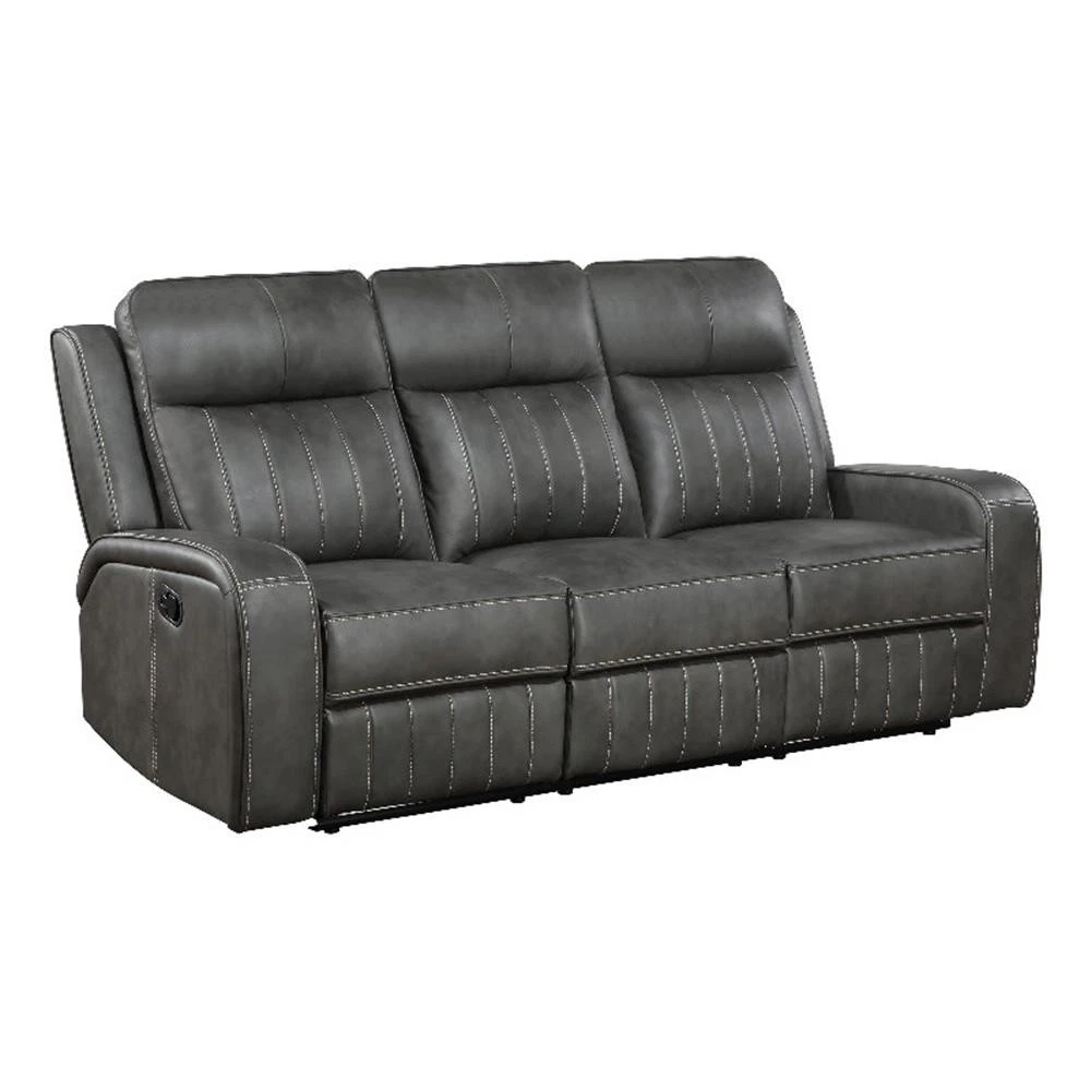 Raelynn Upholstered Track Arm Motion Sofa Grey