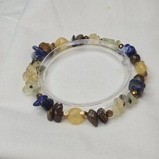 Multichip Gemstone Bracelet Handmade Citrine Tigers Eye Lapis Lazuli Moss Agate