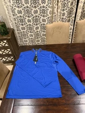 Greyson Men's Medium Mojave Blue Guide Sport Quarter Zip MSRP $130