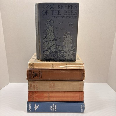Gene Stratton-Porter, 6 Book Lot, Bees, Laddie, Freckles, White Flag, Cardinal