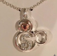 Disney's Mickey Mouse Fine Silver Plated Letter S Necklace