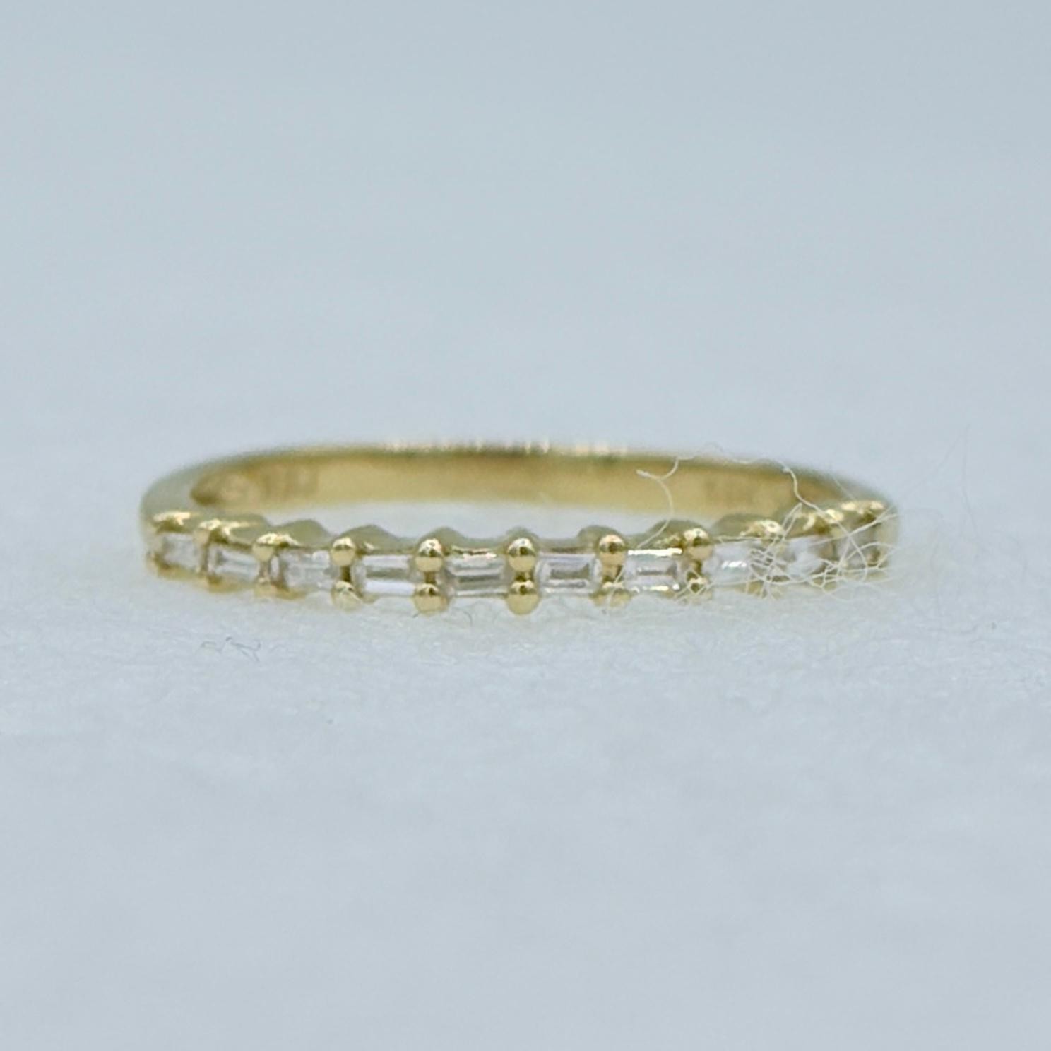 Dainty Stackable Diamond Baguette Ring/Wedding Ba… - image 2