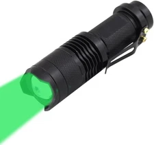 High-Powered Green LED Flashlight - 200 Lumens, Perfect for Signaling & Hunting