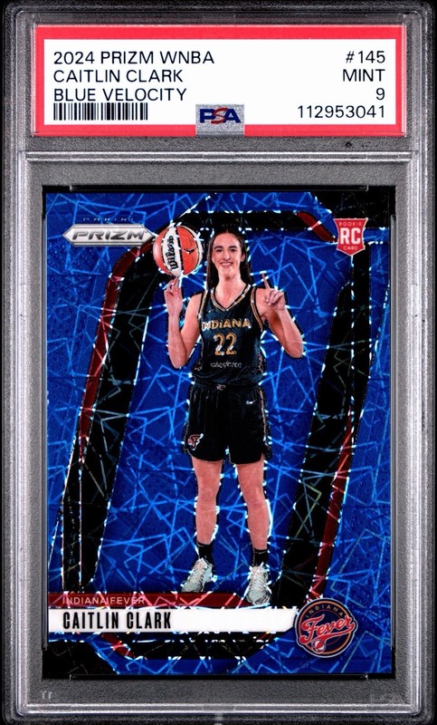 2024 Panini WNBA Prizm Caitlin Clark #145 Blue Velocity Rookie RC PSA 9 MINT