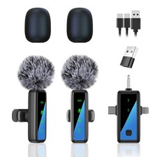 New 3-In-1 Lapel Microphone, , With Iphone/Android Cameras, Supports Simultaneo 