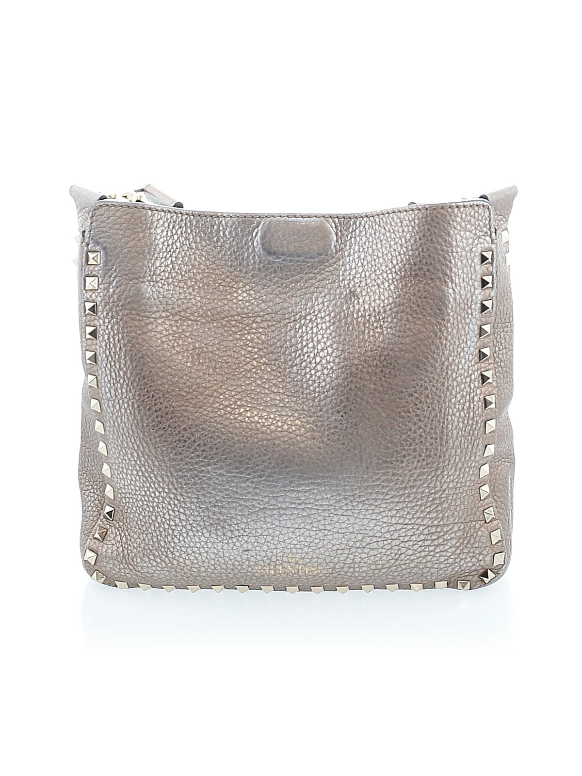 Valentino Women Gray Rockstud Leather Crossbody Bag One Size thumbnail 3