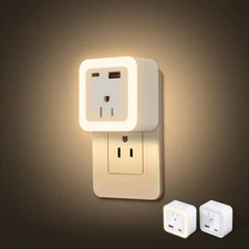 Night Lights Plug Into Wall 2 Pack Rechargeable Battery Backup Light Dusk to ...