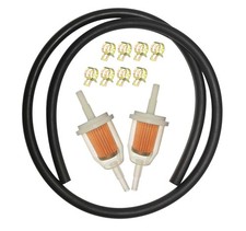 1/4 Fuel Line Hose Kit with 2 Inline Fuel Filters 8 Clamps - for Lawn Mower...