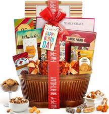 Birthday Gift Basket   Gourmet Snacks  Sweet Treat Box with Cookies, Candy  Mo