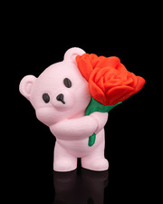 Cute Bear Flower Keychain Bearly Loved Collection 3D Printed Bouquet Bear