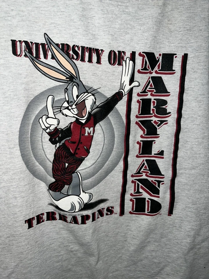Camisa De Colección 1995 Looney Tunes Bugs Bunny JanSport Maryland Terrapins Talla XXL Foto 2 de 4