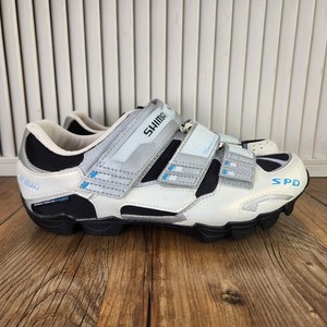 Shimano SPD Cycling Spin Shoes Womens Sz 9.5 White Gray Biking Athletic SH-WM60