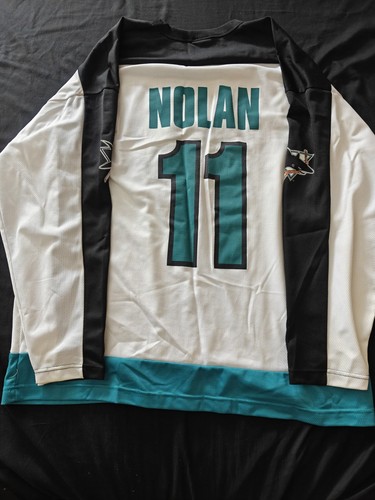 "Off The Bench" Owen Nolan San Jose Sharks Hockey Jersey - Size XL some Stains