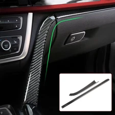 Carbon Fiber Car Co-Pilot Panel Decoration Cover Trim Glove Box Switch Frame Sti